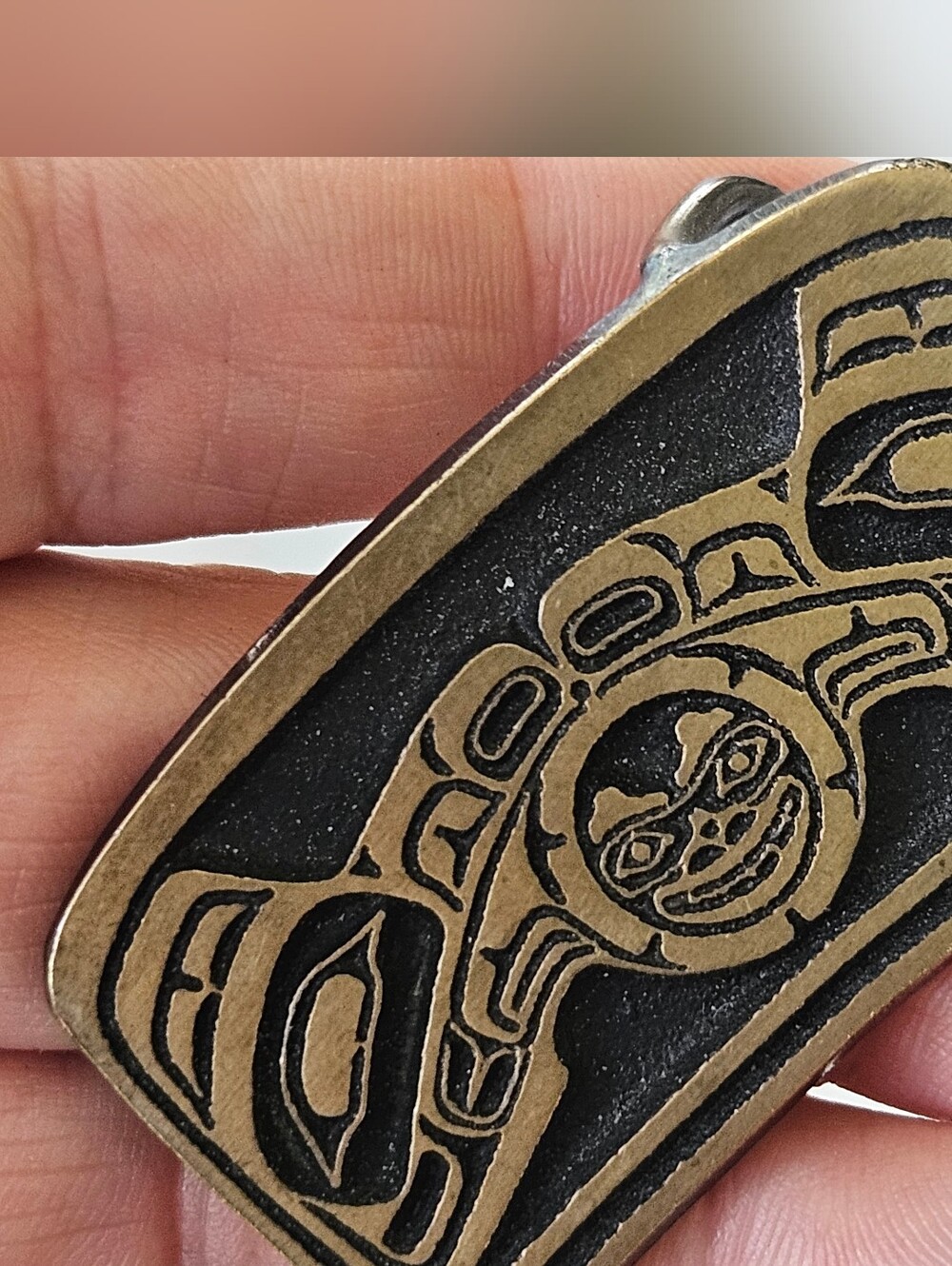 Robert CREW  Bronze Buckle, Metamorphosis Robert Crew Native Buckle, Rare!